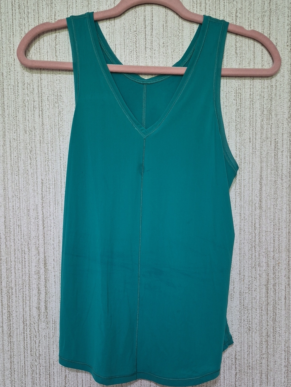 Lululemon Teal Split Back Sleeveless Athletic Tank Top Size Tag Missing
